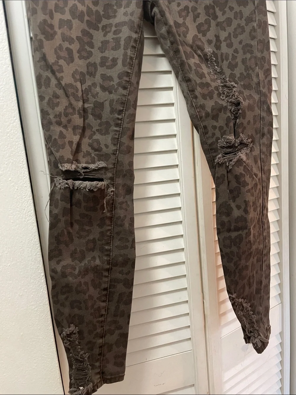 Design Lab Lord & Taylor Leopard Print Skinny Jeans - Brown